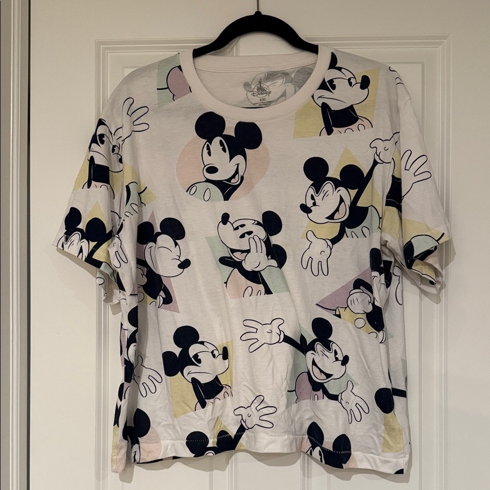 Disney Mickey Mouse Graphic Tee - Off White and Black